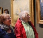 Dottie Goldfarb and Adele Voell in rapt appreciation at the Getty.                   Photo by Barry Zander