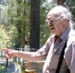 Don Lenik giving a tour in 2008 of the garden he helped create at Idyllwild School.                 Town Crier file photo
