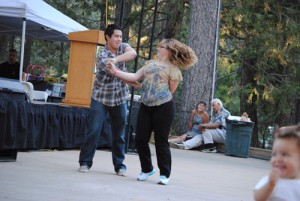 One of the many couples who danced to the sounds of Ken Dahleen and his Big Band, Bryan Reynolds and Jolene Balik, from Idyllwild, doing the Swing.  Photo by Cid Castillo