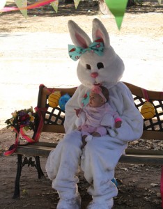  Making memories with the Easter Bunny at the Annual Easter Egg Hunt festivities on Saturday at the Community Center site. Photo by Barbara Reese 