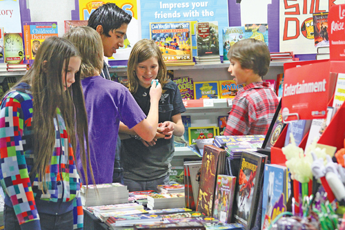 Idyllwild School opened its annual book fair Monday morning in the multi-purpose room. The fair is open through Thursday for students to come and purchase books, as well as other goodies that will be available. Photo by Jenny Kirchner