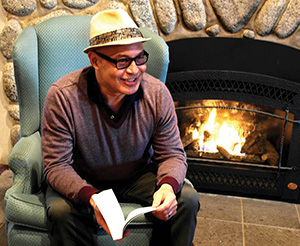 Author Eduardo Santiago of Idyllwild speaking to the Idyllwild Community Center Bookclub about this summer’s Idyllwild Author Series on Jan. 30 at the Creekstone Inn. Photo courtesy Richard Barker