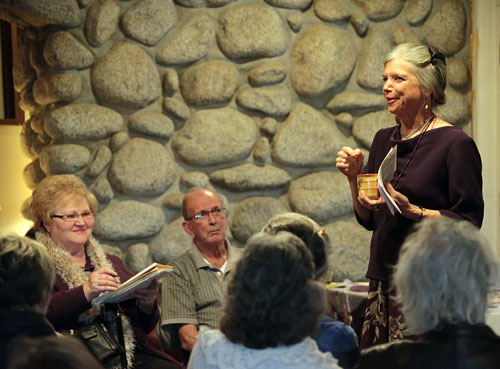 Maria Hoaglund was the Idyllwild Community Center Speaker Series at the Creekstone Inn last Thursday night. Hoaglund spoke of the many years with her work in hospice and how families can handle death. Photo by Jenny Kirchner