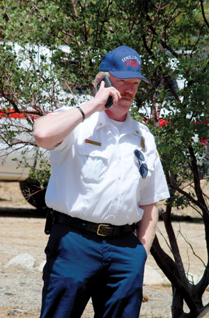 Idyllwild Fire Chief Patrick Reitz was part of the unified command during the drill. Photo by J.P. Crumrine.