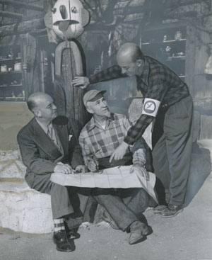 The local Civil Defense Committee meeting in 1950 (from left) Charles Timmers, Hunter McConnell and Harold Holmes.           Photo by Bob Gray, File photo 