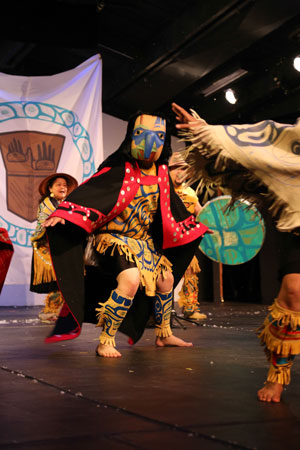 The Git Hayetsk Northwest Coast Intertribal Dance Group performs during the Native American Arts Festival Friday, July 4, at the Idyllwild Arts campus. Photo by Cheryl Basye