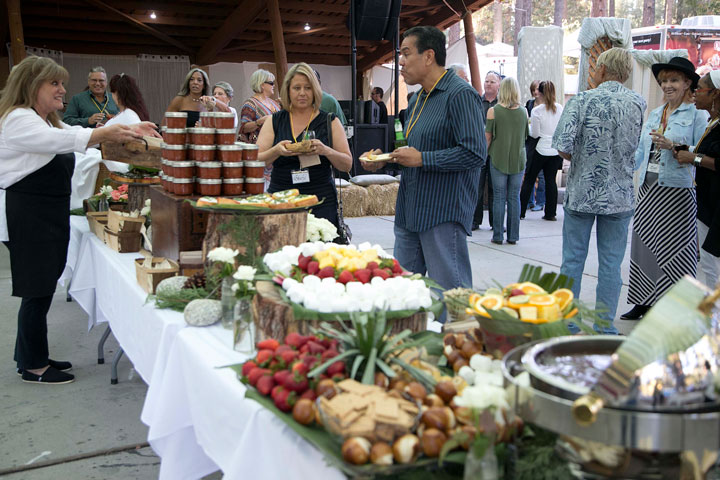 A large buffet table was set out for the Patrons Dinner Friday night at Idyllwild Arts. Photo by Jenny Kirchner