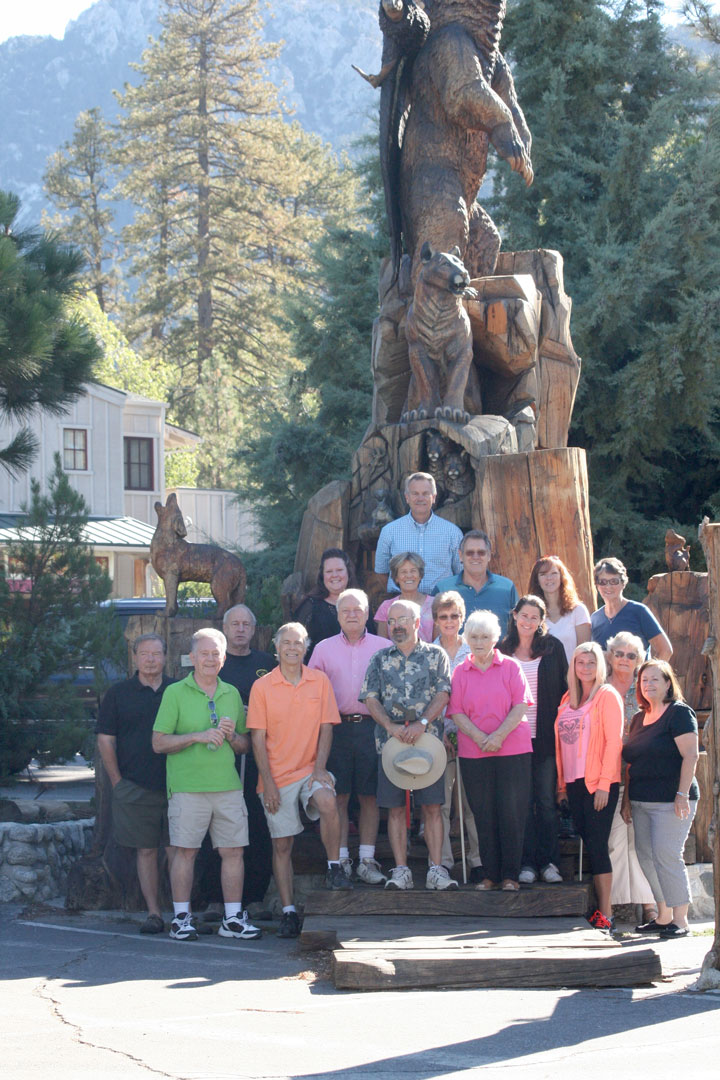 TOWN CLEAN-UP: Members of the Idyllwild Association of Realtors gathered at Harmony Monument to kick off their clean-up of Idyllwild Tuesday. “The good news,” Marge Muir said, “is that the town was pretty clean, even after the long Labor Day weekend.” The group gathers annually for the clean-up campaign. From left, Brad Lauritzen, Jim Palmer, Jim Billman, Robin Oates, Amber Robertson Moreo, Chris Davis, Dora Dillman, Joe McNabb, Steve Taylor, Wayne Johnston, Trisha Clark, Marge Muir, Tiffany Reardon, Shelly McKay, Barbara Hunt, Amber Booth, Karen Doshier and Jackie Kretsinger. Anyone is invited to help. Call Muir at 951-659-8335 to volunteer.   Photo by Jay Pentrack 