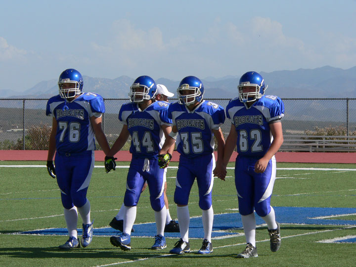 Chance Vladika (76) of Idylllwild was a co-captain for Hamilton High School’s opening junior varsity football game last Friday, Sept. 5.  Hamilton fought hard but took the loss.   Photo by Mike Vladika 