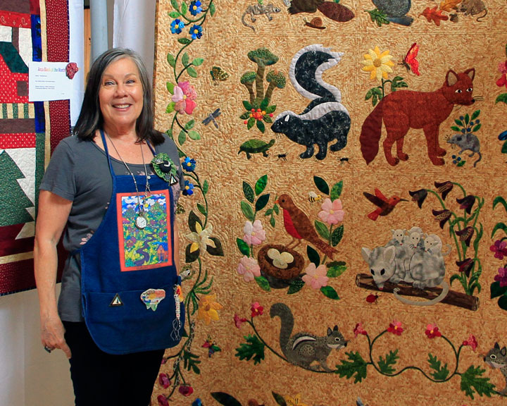 A masterpiece, Billy Kercmar’s “Critters” was a jewel at this year’s Quilt Show. The Mountain Quilters of Idyllwild member took two years to make this stunner with Karen Gehring (not shown) doing the quilt stitch. Photo by John Drake 