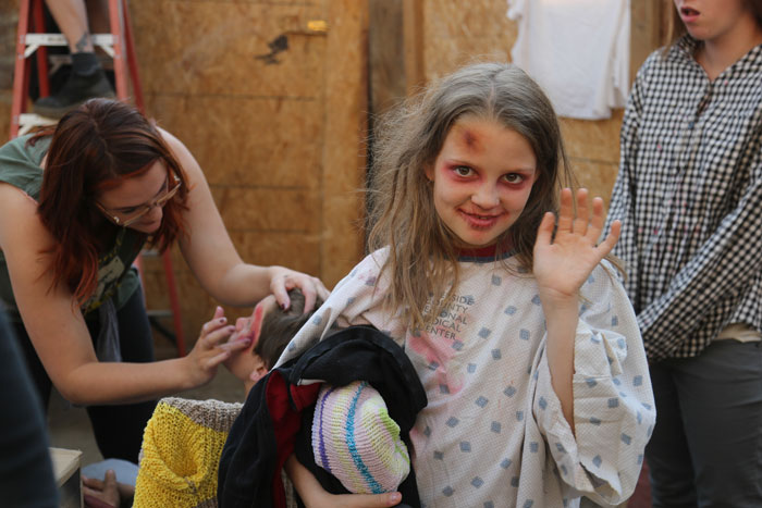 Nicola Sabin gets ready to scare Idyllwild Ghost Town Visitors.        Photo by Cheryl Base