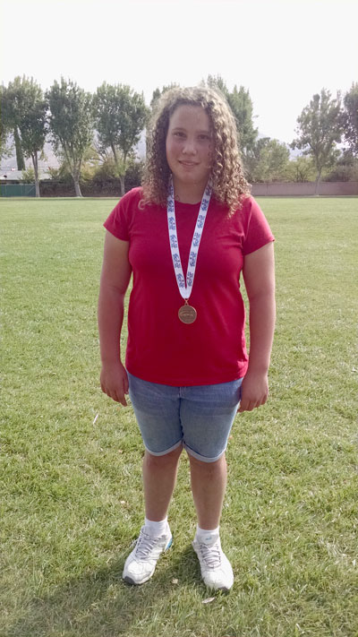 Jannelys Santiago represented Idyllwild Middle School in the NFL Punt, Pass and Kick sectional event held at Hammerling School in Banning on Sunday. She won third place in the girls division, 12-13 years old. Photo by Jannette Santiago