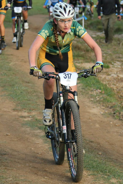 CHAMP: On Friday, Oct 24, Emma Klingaman, a sophomore at Lees-McRae College in North Caroline, raced in the USA Cycling Collegiate National Mountain Bike Championships at Beech Mountain, North Carolina. She finished eighth in Short Track Cross Country and in the Cross Country. On Sunday, she anchored Lees-McRae’s team relay, which finished fourth. Klingaman is from Idyllwild. Photo courtesy Michael Morton