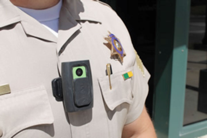 How sheriff’s deputies might wear a body camera. Photo courtesy Riverside County Sheriff’s Department 