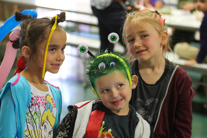 Oct. 31 was not only Halloween, but also the Annual Crazy Hair Day at Idyllwild School. These three had fun with it: Emily Brosterhous, Cohen Darling  and Indigo Dagnall. Photo by Cheryl Bayse