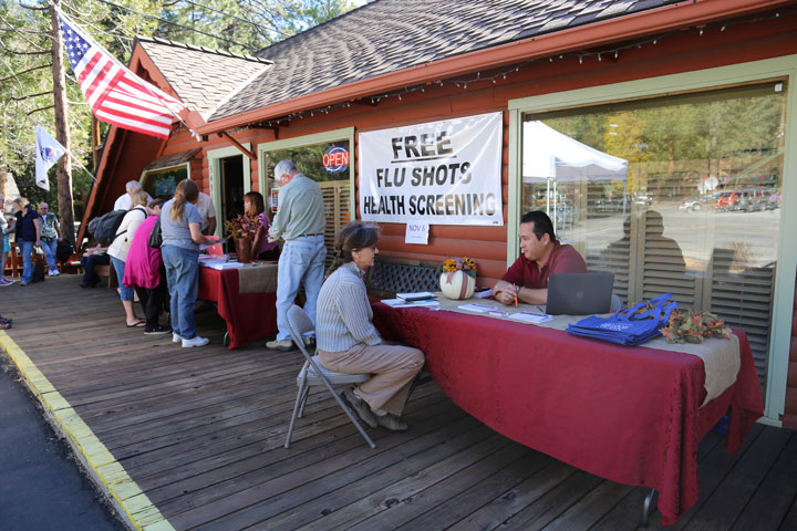 A large crowd turns out for flu shots and other health-care screening and counseling opportunities at Saturday’s Health Fair at Fern Creek Medical Center.  Photo by Cheryl Bayse 