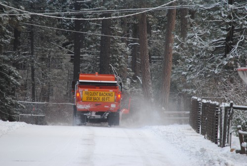 Already the streets in Idyllwild have been plowed