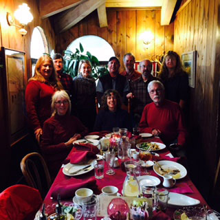 The 2014 Idyllwild Community Fund Advisory Committee at its year-end luncheon at the Gastrognome. Front row, from left, Trish Tuley, Jayne Davis and Marshall Smith. Back row, from left, Jeri Sue Haney, Bill Sperling, Summer Brown, Jim Nutter, Ron Krull, Steve Taylor and Kathy Harmon Luber. Photo courtesy ICF