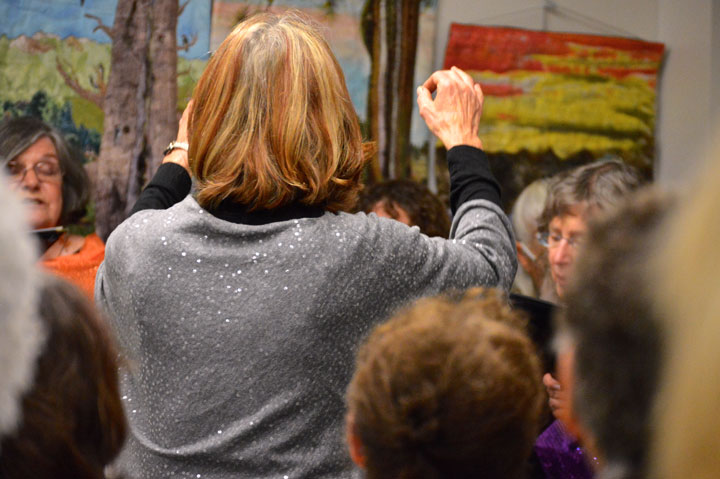 LIBRARY CONCERT: Local Color, led by Anne Ancheta, performed a holiday concert at Idyllwild Library on Wednesday.  Photo by Gallagher Goodland 