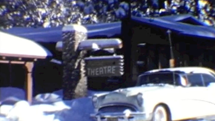 The Rustic Theatre just after it opened in 1952 (below). Screengrab from  Froehlich’s home video
