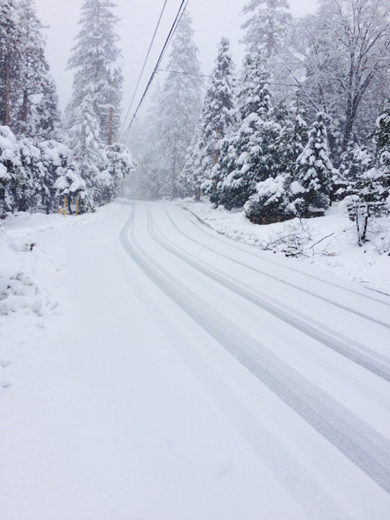 Fern Valley road at 1 p.m. Monday during the recent multi-day snowstorm. Photo by Marshall Smith