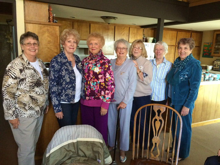 The new officers for Philanthropic Educational Organization Chapter UE, Idyllwild, were installed on March 26. From left, Guard Jeanne Buchanan, Treasurer Joanne Selby, President Joy Allgeier, Chaplain Lynn Petersen, Recording Secretary Mary Zimmerman, Corresponding Secretey Perry Dyke and Vice President Peggy Roberts. P.E.O. is an international organization providing women higher educational assistance through scholarships, grands and loans.  Photo by Sherilyn Miller 