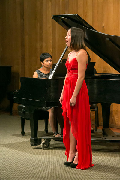 Mariana Sanchez Castillo sings classical opera during her junior recital at Idyllwild Arts Friday, April 17. Photo by Jenny Kirchner 