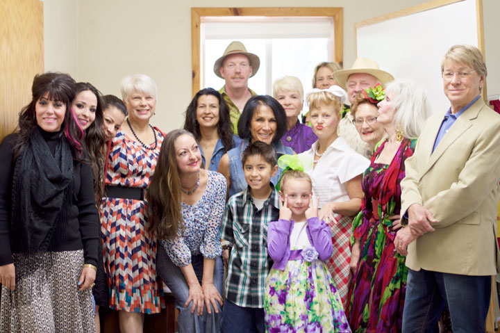 At the Idyllwild HELP Center Fashion Show at Idyllwild Pines Camp Saturday, Darrell Gillette (right) and his models show off some of the fashions available at the HELP Center Thrift Store.Photos by Gallagher Goodland 