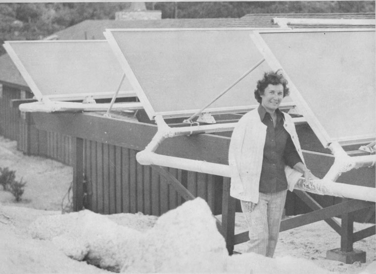 Jean Reid had the first solar-powered home in Idyllwild, shown in this 1978 photo. Jean is widow of the late Dr. David Reid. File Photo