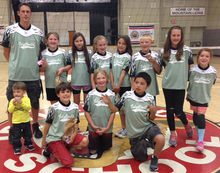 The TNT team won the kids volleyball championship this year. Pictured here are (from left, back row) Coach Jason Sonnier, Lauren Johnson, Serena Rodriguez, Brooke Taylor, Grace McKimson, Ethan Teeguarden, Kaitlyn Sonnier and Kendra Collis. From left, front row are Landon Collis, Layton Teeguarden and Brian Alderete. Photo courtesy Rachel Teeguarden 