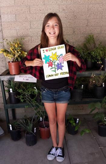 Mia Germann was one of the winners of the coloring contest held at the Idyllwild Nature Center during the recent Lemon Lily Festival. Photo courtesy Amanda Allen, park interpreter 