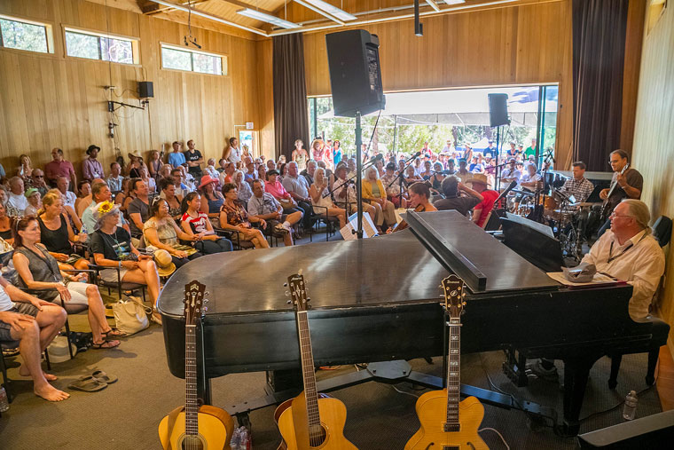 Sunday morning, Jazz Grass, led by pianist Barnaby Finch, filled Stephens Hall. Photo by Jenny Kirchner