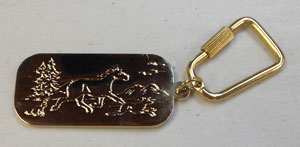 This key chain, which Living Free founder Emily Jo Beard designed in the 1980s, depicts her dream and intention to include horses as members of the sanctuary. Photo by J.P. Crumrine 