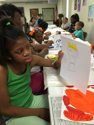 On her return to Baton Rouge in 2015, Leopold again had survivors and their young children draw their experiences. Photo courtesy of Karla Leopold. 