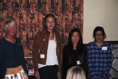 Idyllwild Community Fund reception Holly Guntermann accompanies three youth grant makers during the Idyllwild Community Fund recipients’ reception Wednesday, Oct. 28, at the Rainbow Inn. ICF gave $2,000 for this year to the Idyllwild School Youth Grant Makers program to demonstrate philanthropy to middle-school students.Photo by JP Crumrine 