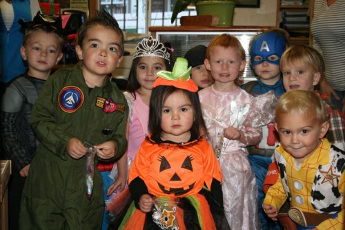 Below right, costumed cuties from Kathy Lewis’ Forest Friends Day Care came trick or treating at the Idyllwild Town Crier. Could Halloween ever be more sweet?Photo by Marshall Smith 