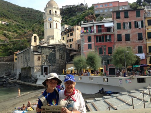 Travels with the TC Part-time Idyllwild resident Rita Edwards-Motter, grandson Carson Davis and the Town Crier in Vernazza, Cinque Terra, Italy, a UNESCO World Heritage Site, this summer. Photo courtesy Rita Edwards-Motter 