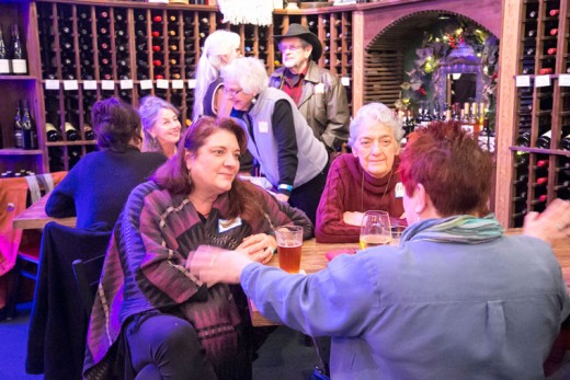 The Art Alliance of Idyllwild held its January Members Mingle at Idyll Awhile Wine Shoppe Bistro Tuesday night, Jan. 19. Live classical guitar music entertained the AAI members as they enjoyed chatting over a glass of wine. Photo by Jenny Kirchner 