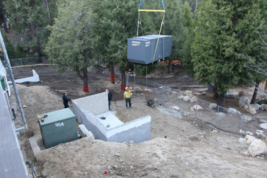 progress still continues toward the future opening of the Idyllwild Brewpub. Last week, a generator was delivered and installed. The generator will ensure that the brewpub will never go dark. Photo by Don Put 