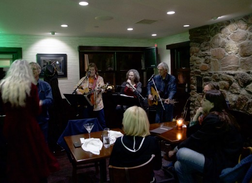 On Saturday night, diners at Ferro were treated to music from Sunride, composed of (from left) Bill Sheppard, Elaine Latimer and John King. Photo by John Drake
