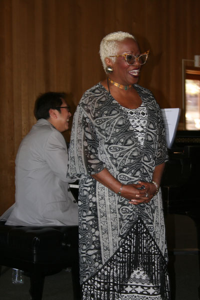 Jazz vocalist Rose Mallett of the Coachella Valley and pianist Tateng Katindig of Diamond Bar entertained folk at the Associates of Idyllwild Arts’ jazz brunch Sunday. Mallett also will perform at this year’s Jazz in the Pines festival. Photo by Becky Clark 