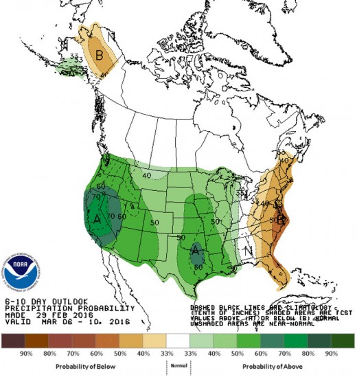 The National Weather Service forecasts above-normal precipitation for Southern California during the first 10 days of March. Photo courtesy National Weather Service