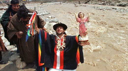 Shaman in Peru celebrating an El Niño ritual in which they ask for protection. 