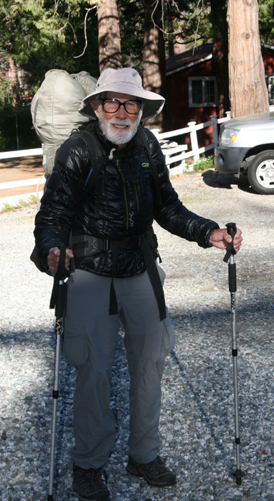 “Turtle Don” Davis, 82, of Merced, is seen here just before setting out on the next leg of his PCT thru-hike. If Davis completes the 2,650-mile trek, he will likely be the oldest hiker to do so.`Photo by Marshall Smith 