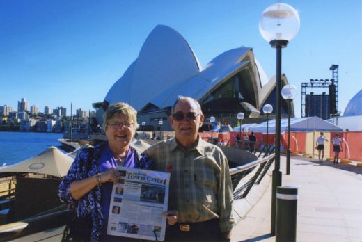 Terry and Sheilah Bellew celebrated their 50th wedding anniversary with a trip to Australia/New Zealand. The couple built their Timberpeg Post and Beam home 25 years ago on Wayne Drive.Photo courtesy the Bellews 