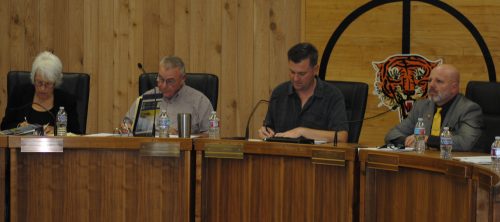 Members of the Idyllwild San Jacinto Regioinal Fire Authority at their first meeting. (From left), Rhonda Andrewson, Jerry Buchanan, vice chair, Andrew Kotyuk, chair, and Scott Miller. Andrewson and Buchanan are on the Idyllwild Fire Commission and Kotyuk and Miller on the San Jacinto City Council.