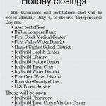 Holiday Closings: July 4, 2016