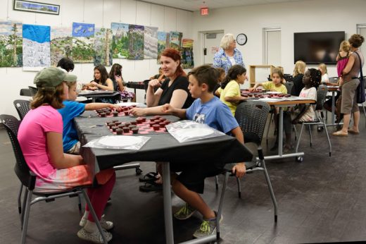 Cupcake Checkers, the first of three Thursday afternoon Family and Teen Game Days, happened at the Idyllwild Library on Thursday, June 23. Participants played with a variety of cupcake flavors and got to decorate their spoils after the game. A small part of the library summer program, the free Game Days will feature Giant Jenga on Thursday, June 30 and Supersized Candyland on Thursday, July 7. Photo by Tom Kluzak 