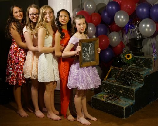 During an evening of dancing after the 8th grade promotion ceremony, future 9th graders Olivia Hernandez, Cecile Landre’, Lainie Wilke, Raegen Ingbretsen, and Emmis Norris say good by to idyllwild School. Photos by Chandra Lynn 