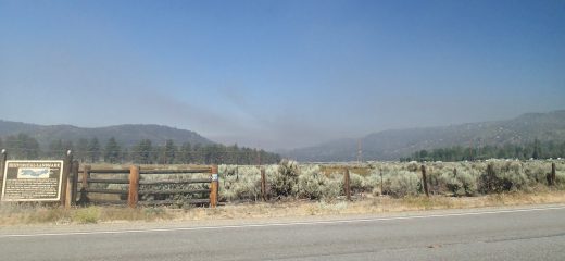 Smoke coming into Garner Valley on Thursday morning over Lake Hemet. Photo by Halie Wilson